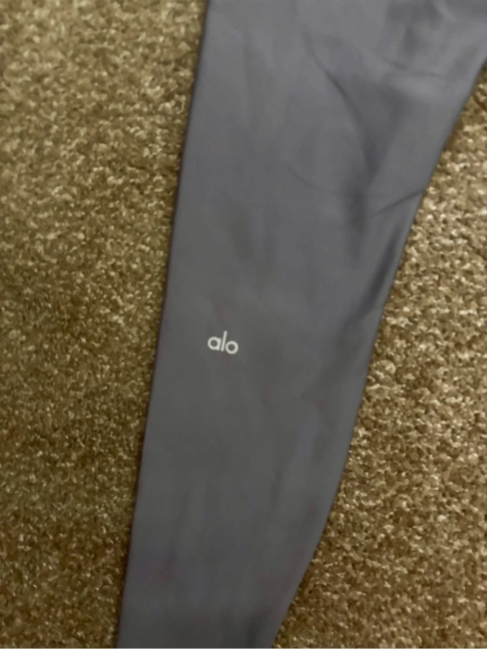 Alo Yoga High Waist Airbrush Leggings Purple Dusk/Black Logo Waistband M